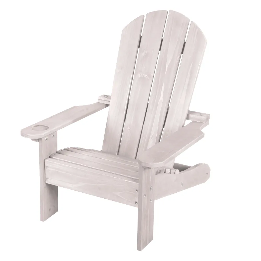 Sedia per bambini da esterno 'Deck Chair' - sedia sdraio legno certificato FSC - verniciato grigio