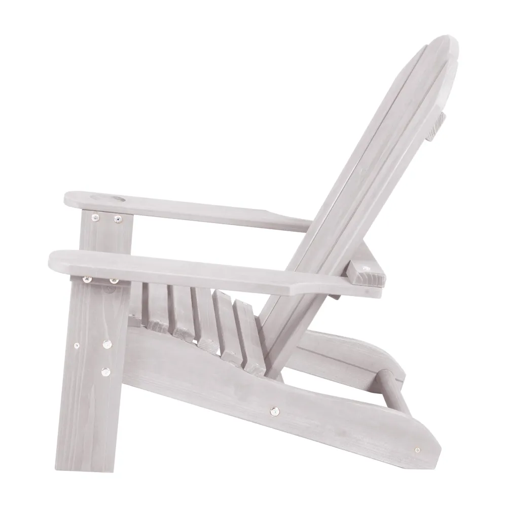Sedia per bambini da esterno 'Deck Chair' - sedia sdraio legno certificato FSC - verniciato grigio