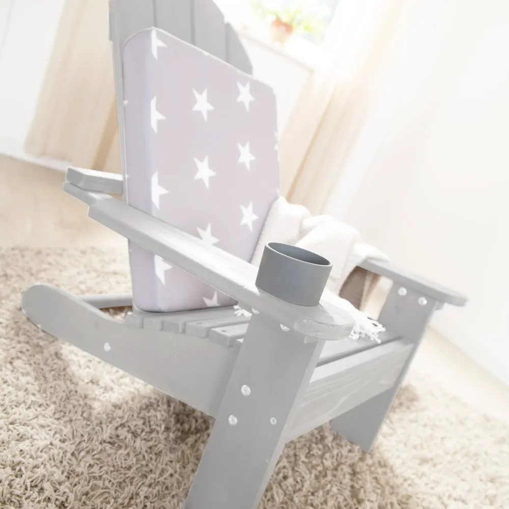 Sedia per bambini da esterno 'Deck Chair' - sedia sdraio legno certificato FSC - verniciato grigio