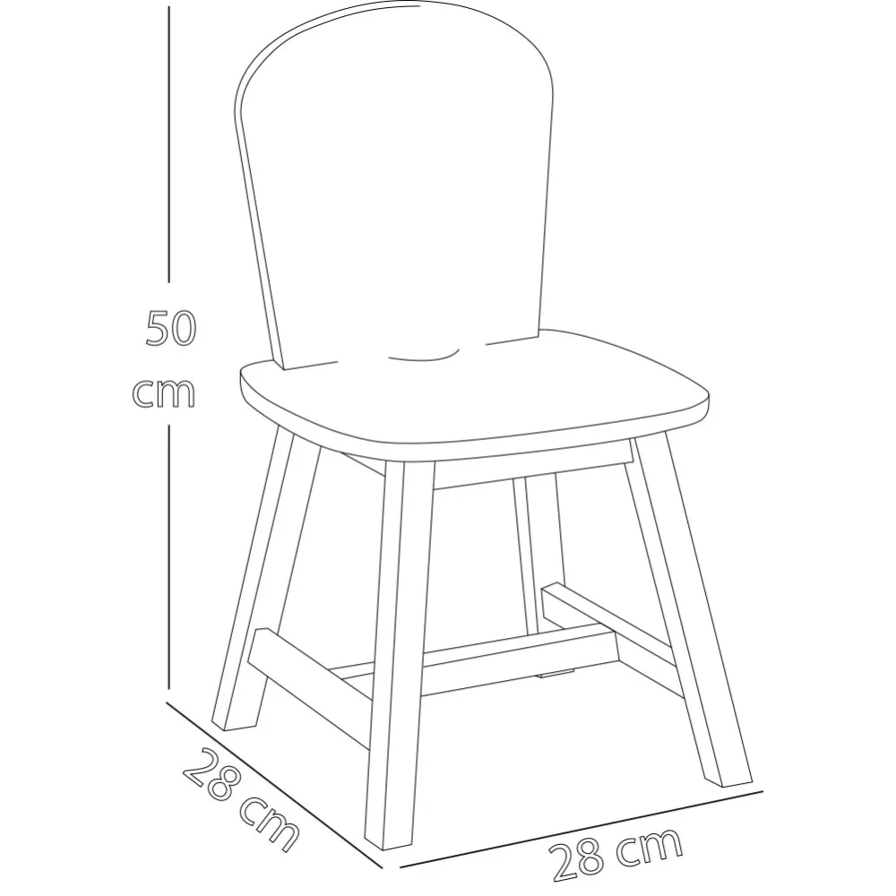 Sedia per Bambini Legno MDF con Seduta e Schienale Ergonomico 28 x 28 x 50 cm
