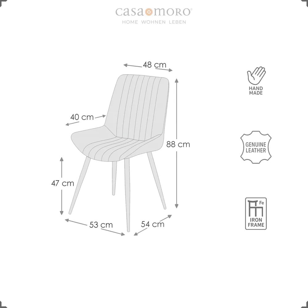 Sedia per sala da pranzo sedia pelle marrone antico