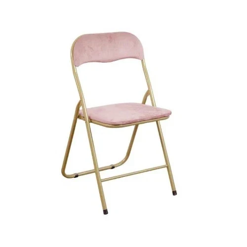 SEDIA PIEGHEVOLE CYNTHIA VELLUTO ROSA E STRUTTURA ORO