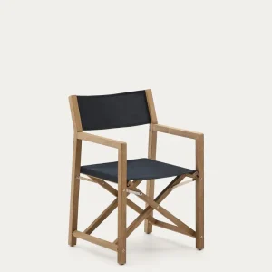 Sedia pieghevole esterna vilara nero fatto di legno acacia solido fsc 100%