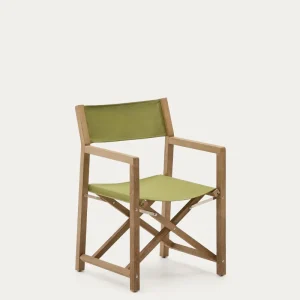 Sedia pieghevole esterna Vilara verde realizzato legno acacia solido FSC 100%