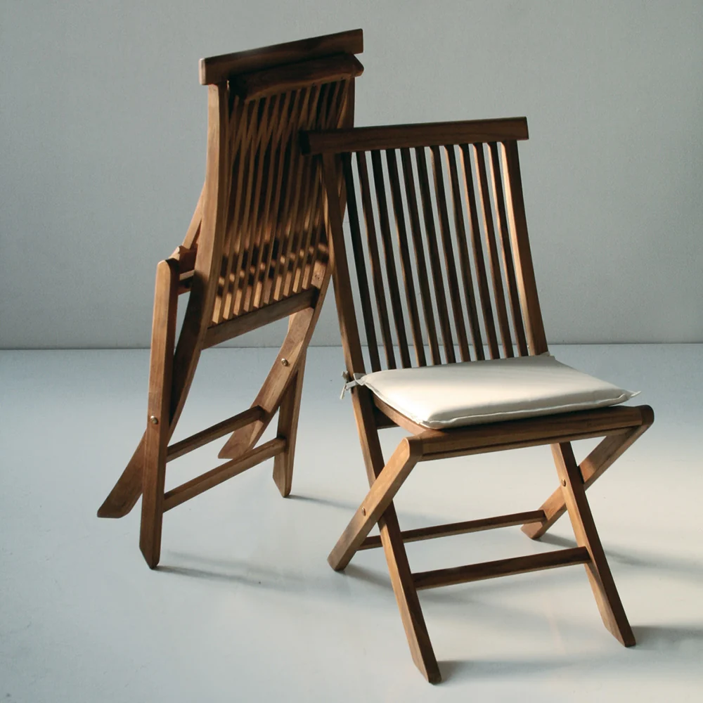 Sedia pieghevole da esterno legno teak cm 46x40x89