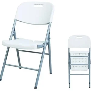 SEDIA PIEGHEVOLE HDPE colore bianco gambe metallo -