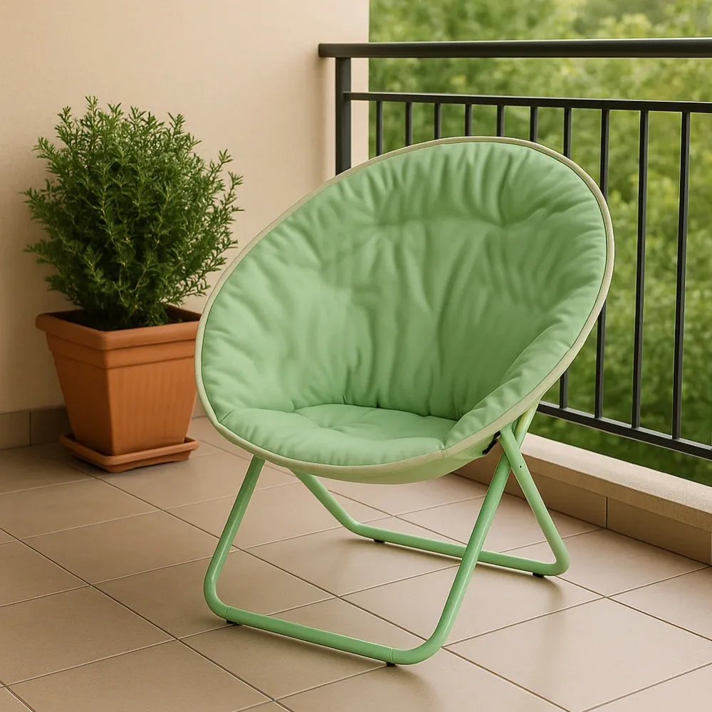 Sedia Pieghevole Moon Regista Poltrona Relax Ergonomica Salvia Salvaspazio 60x78