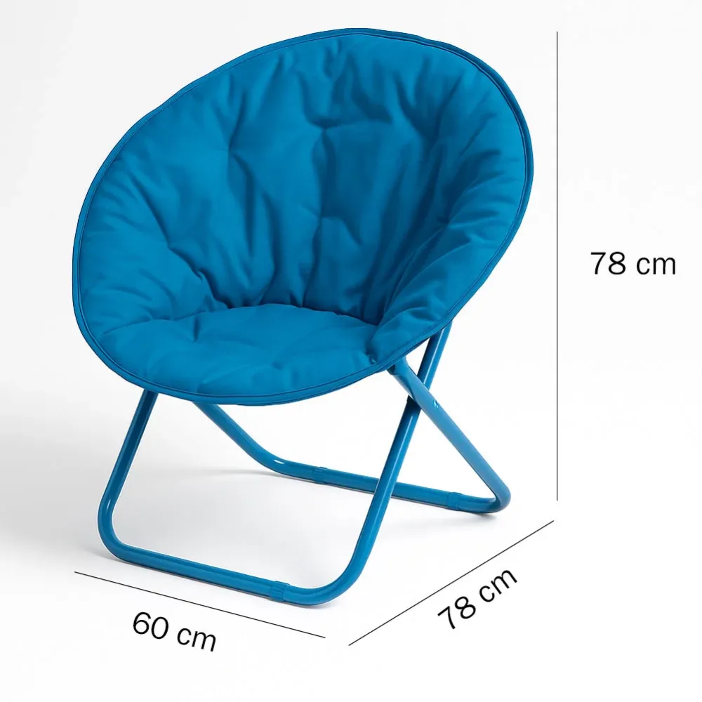 Sedia Pieghevole Moon Regista Poltrona Relax Ergonomica Blu Salvaspazio 60x78cm