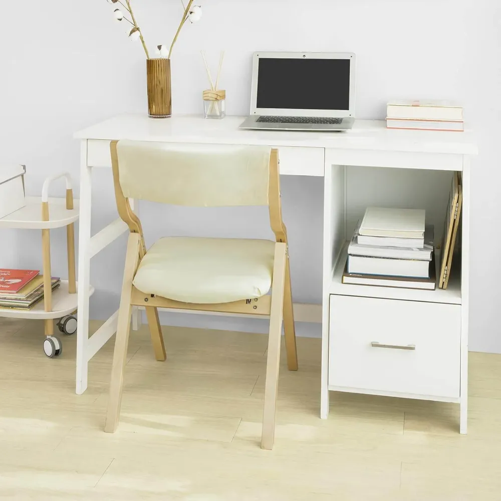 sedia pieghevole | Sedia da cucina | Sedia da scrivania per bambini | Bianco FST40-W