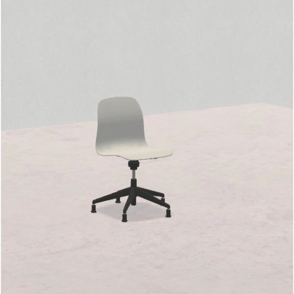 SEDIA PIOPPO H da 40 48,5cm, struttura nera con piedini, scocca grigio chiaro SD.GIRO.5f.GC