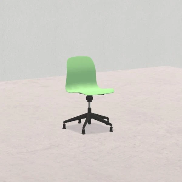 SEDIA PIOPPO H da 40 48,5cm, struttura nera con piedini, scocca verde chiaro SD.GIRO.5f.VC