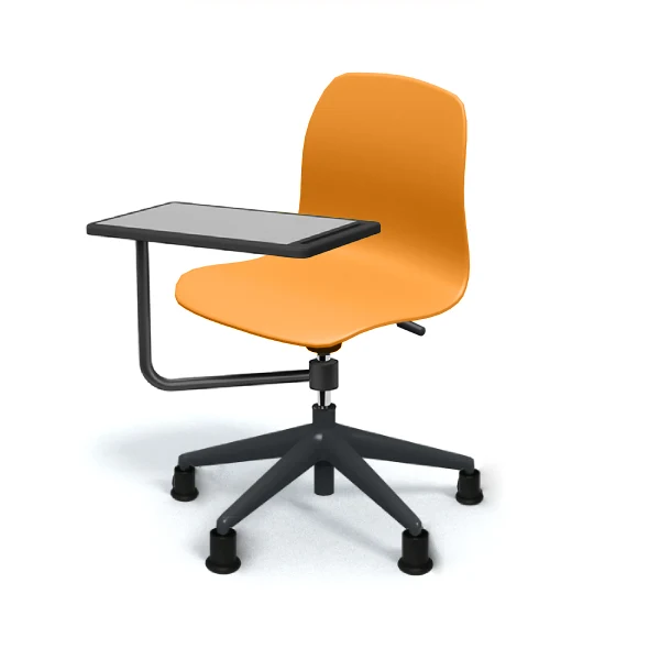 SEDIA PIOPPO Hda 41,5 52cm, tavoletta 29,8x47,8cm, struttura nera con piedini, scocca arancione SD.GIRO.5f.TA.AR