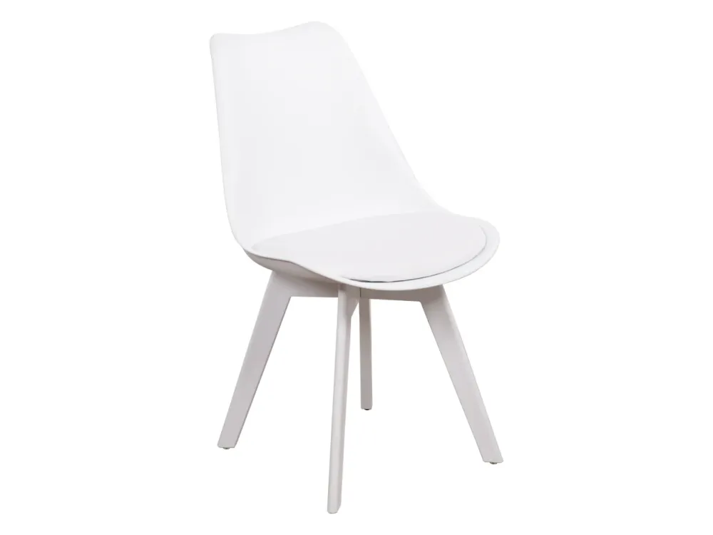 Sedia plastica bianca stile moderno con seduta imbottita, Kelly 58x48x82 cm - Fi.Mo