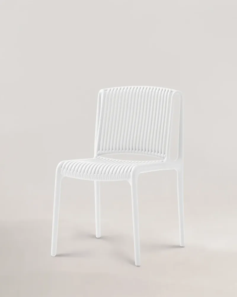 Sedia di plastica elpis avorio bianco