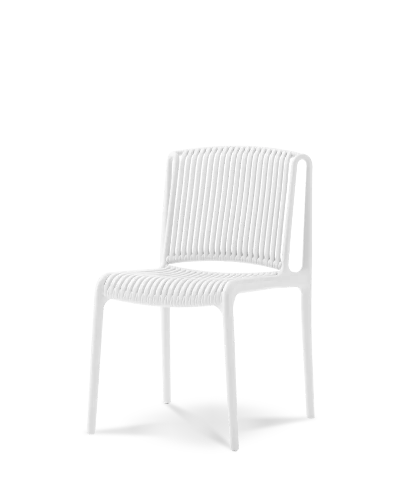 Sedia di plastica elpis avorio bianco