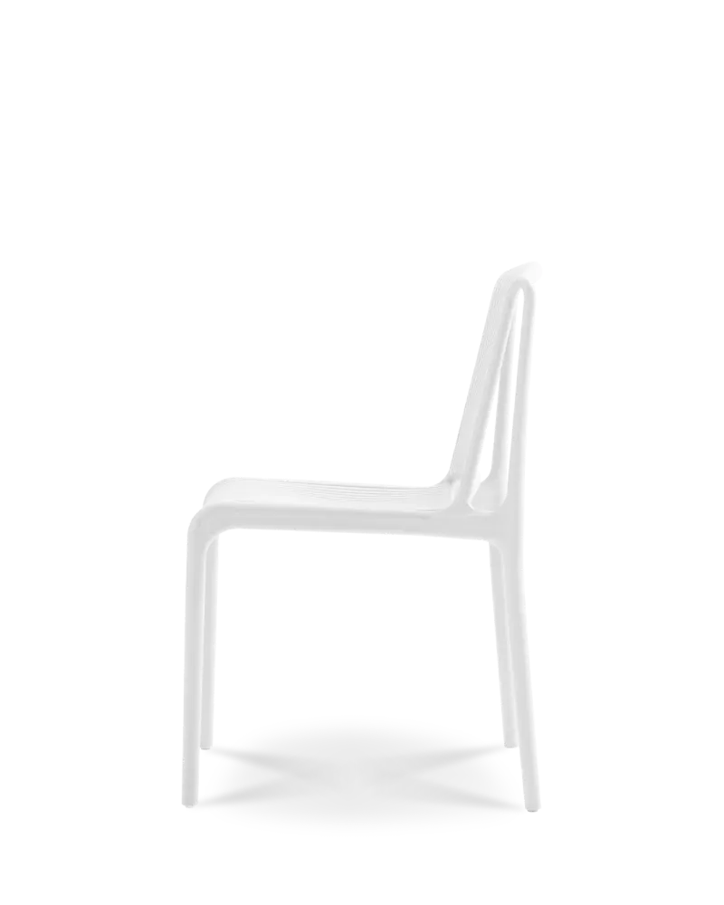 Sedia di plastica elpis avorio bianco