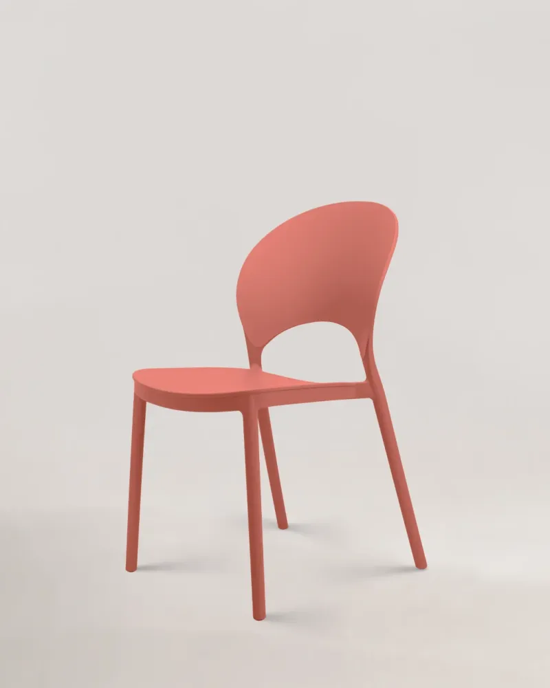 Sedia di plastica nysa castagne rosso