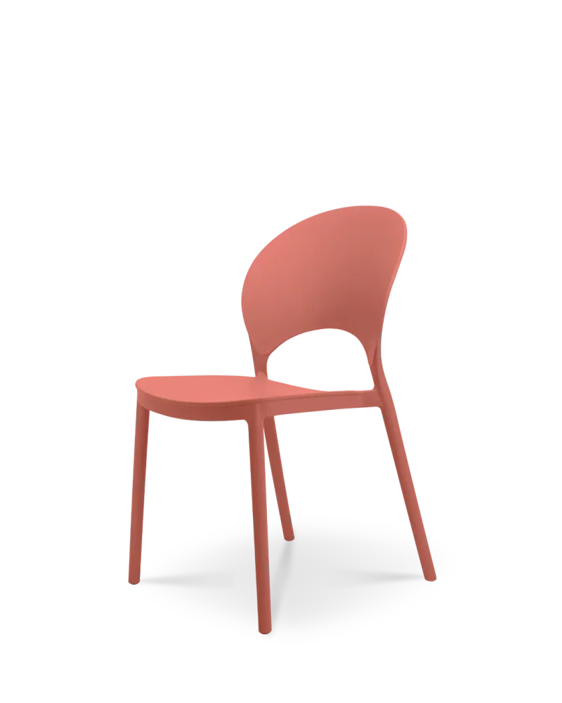 Sedia di plastica nysa castagne rosso