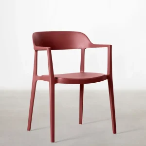 Sedia polipropilene con braccioli Naomi Bordeaux
