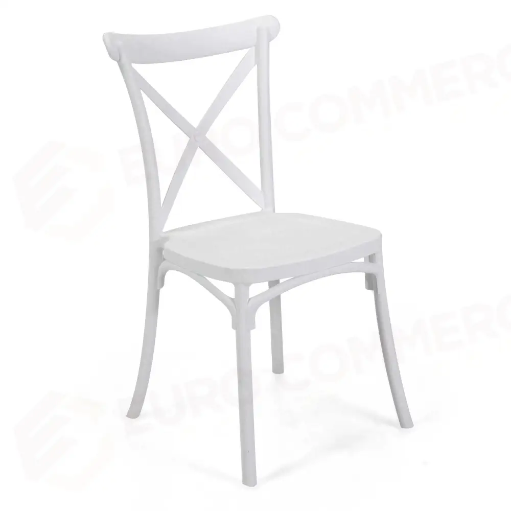 SEDIA POLIPROPILENE CROSS BIANCO CM43X52,5H45/88 - 28047500BI - VACCHETTI