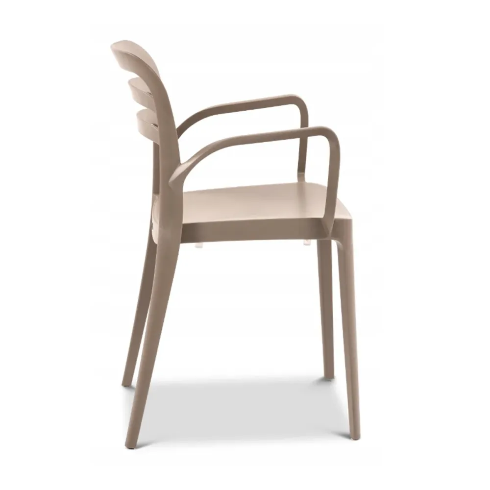 Sedia polipropilene impilabile beige sabbia 46x51x82 cm