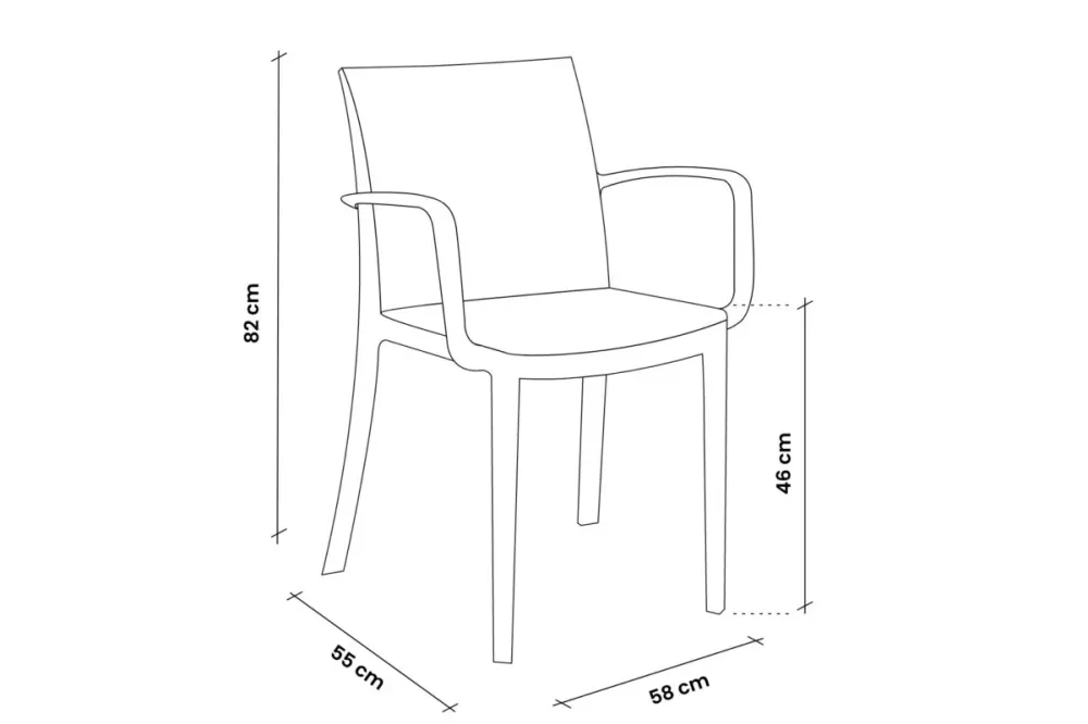 Sedia Polipropilene 'Matrix Armchair' Grafite - Bica
