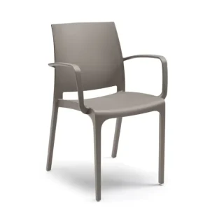 Sedia Polipropilene 'Volga Armchair' Taupe - Bica