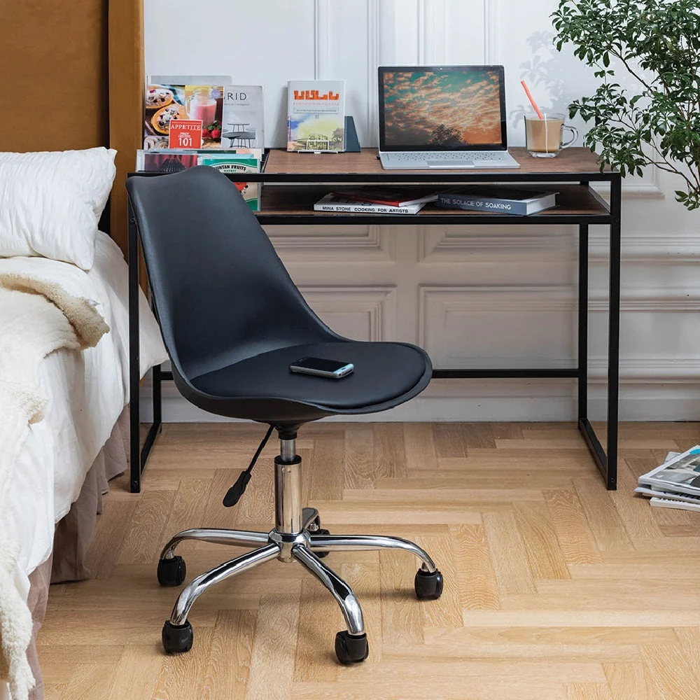 Sedia Poltrona Scrivania Base Acciaio Ufficio Cameretta Design Moderno Nero