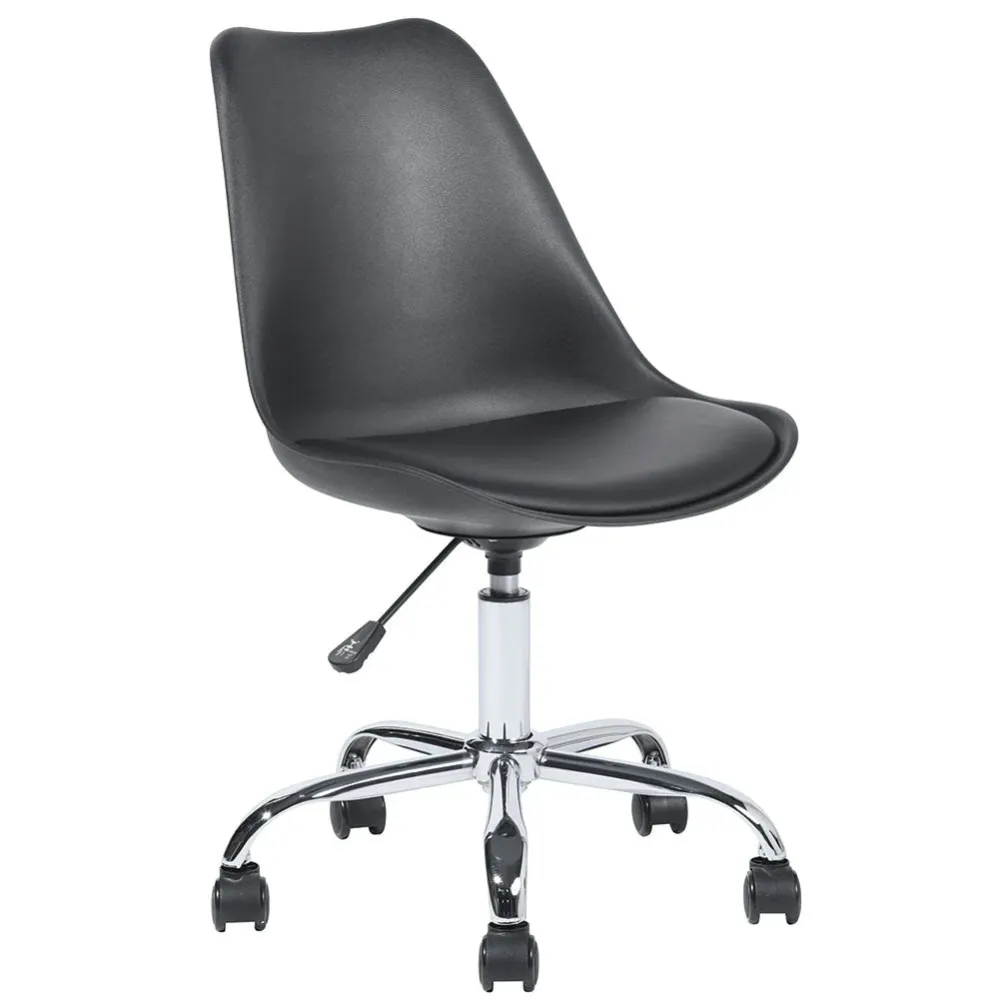 Sedia Poltrona Scrivania Base Acciaio Ufficio Cameretta Design Moderno Nero