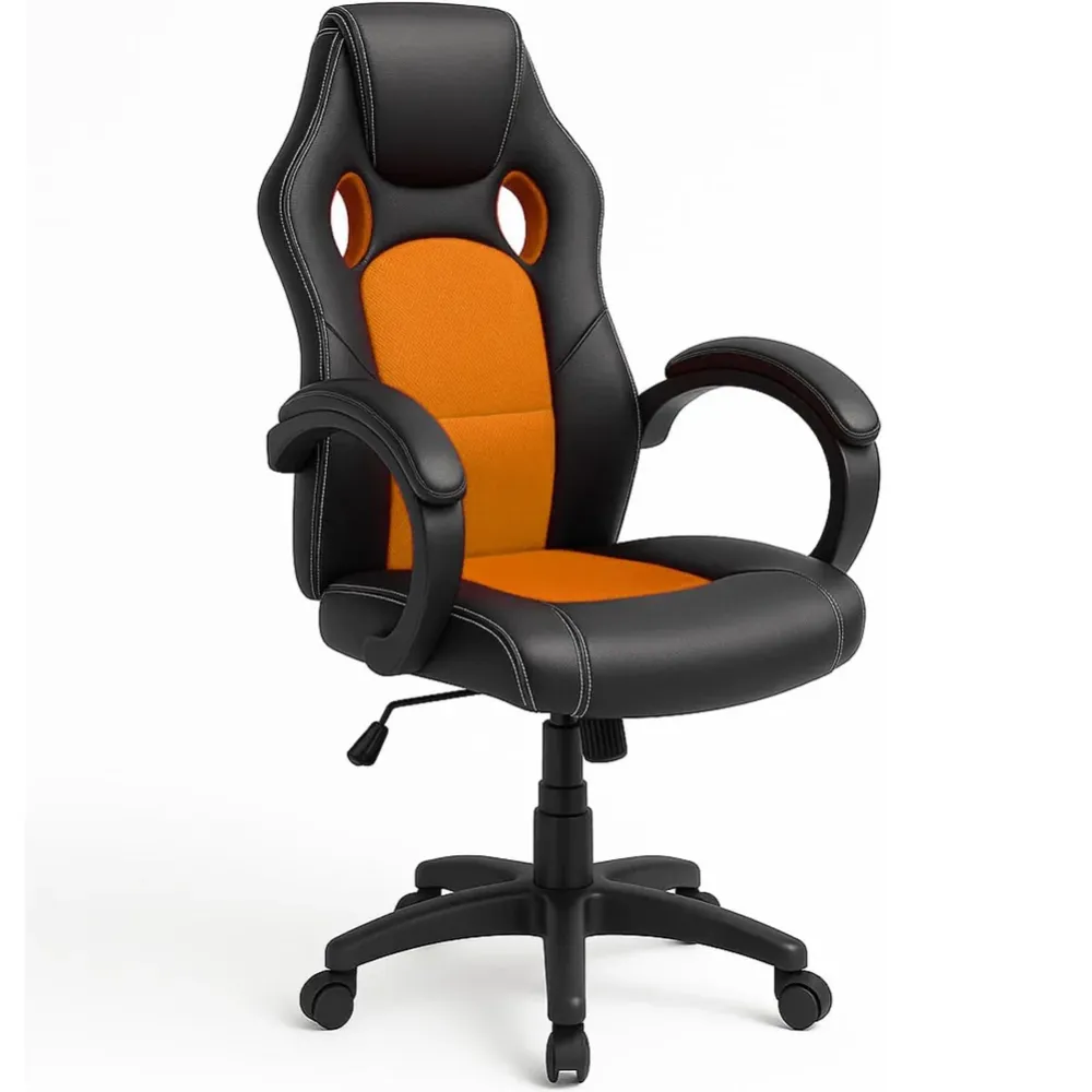 Sedia Poltrona Ufficio Direzionale Ruote Girevoli Sportiva Race Gaming Arancione