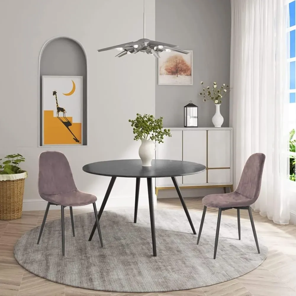 Sedia Poltroncina Fango Set 4pz Velluto Morbido Multifunzionali Design Ergonomico