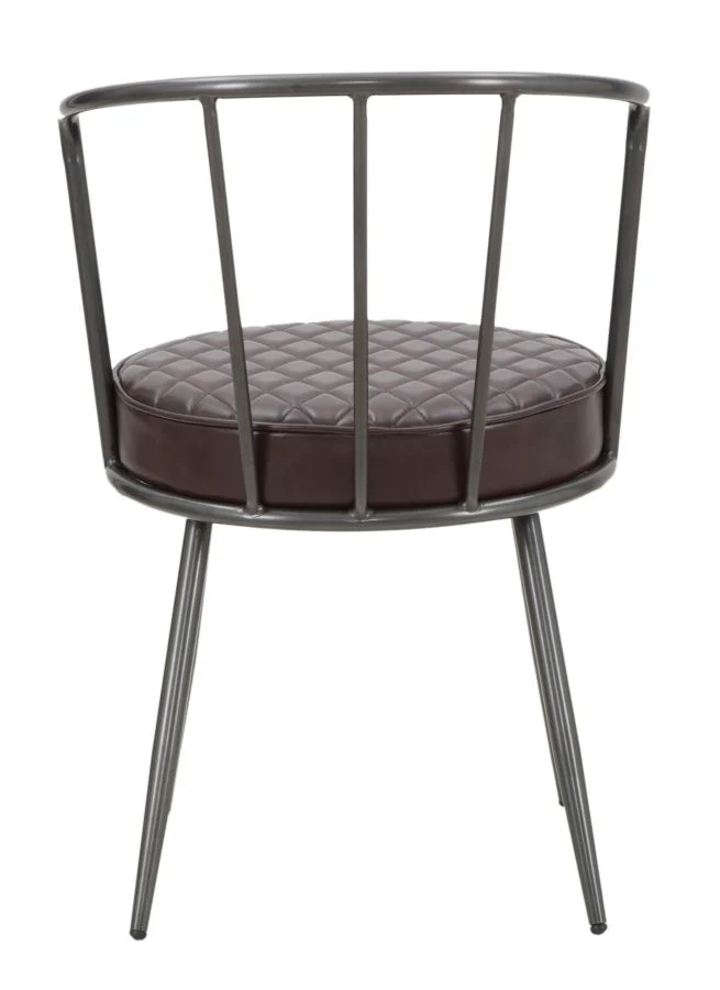 Sedia poltroncina industrial metallo e seduta imbottita e rivestita similpelle cm 52x58x75h