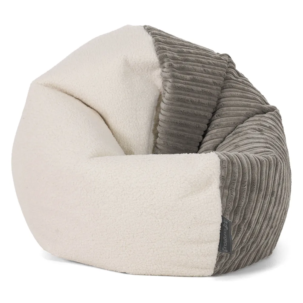 Sedia Pouf Sacco Flexforma per Bambini 1 3 anni - Bouclé & Velluto Coste Grafite