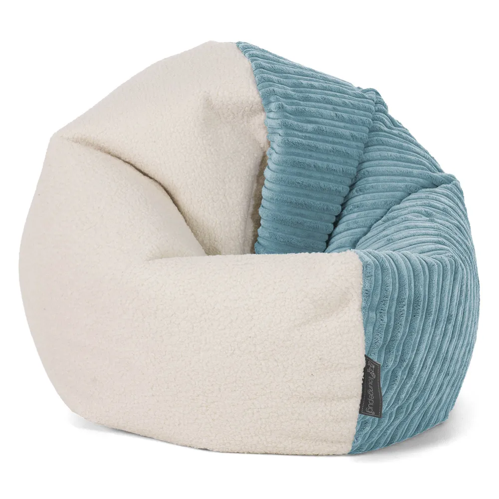 Sedia Pouf Sacco Flexforma per Bambini 1 3 anni - Bouclé & Velluto Coste Egeo Blu