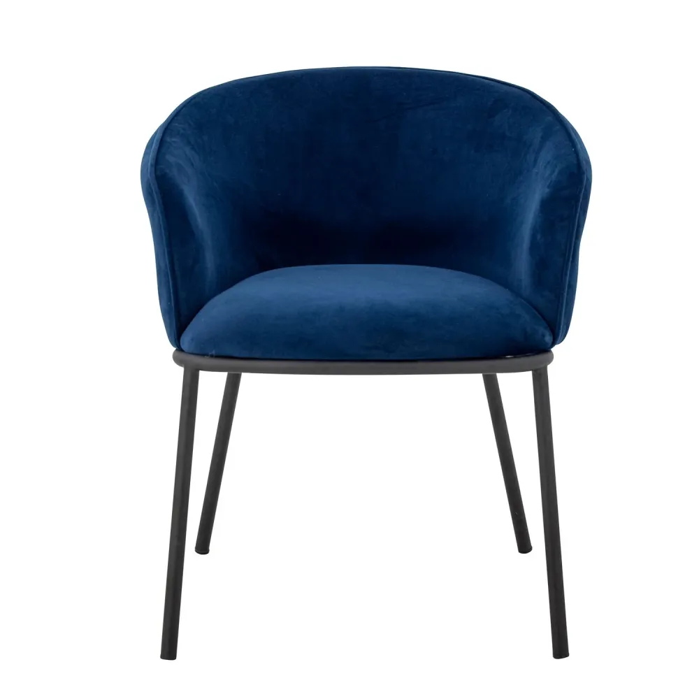 Sedia da pranzo Cortone, blu, poliestere riciclato