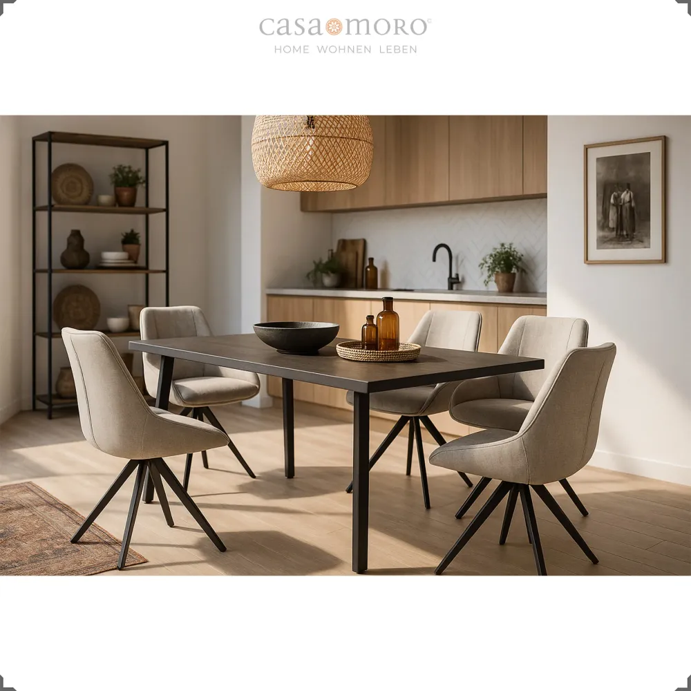 Sedia da pranzo girevole 360° – grigio chiaro
