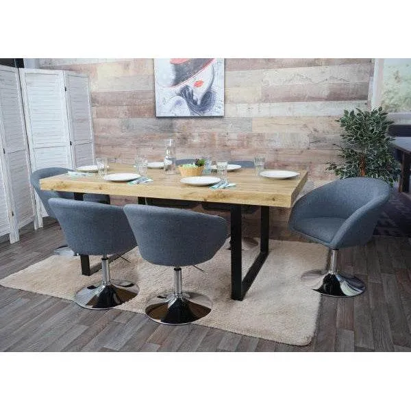 Sedia da pranzo HWC-F19, sedia da cucina, sedia girevole, sedia da salotto, girevole, regolabile altezza ~ tessuto/tessile...