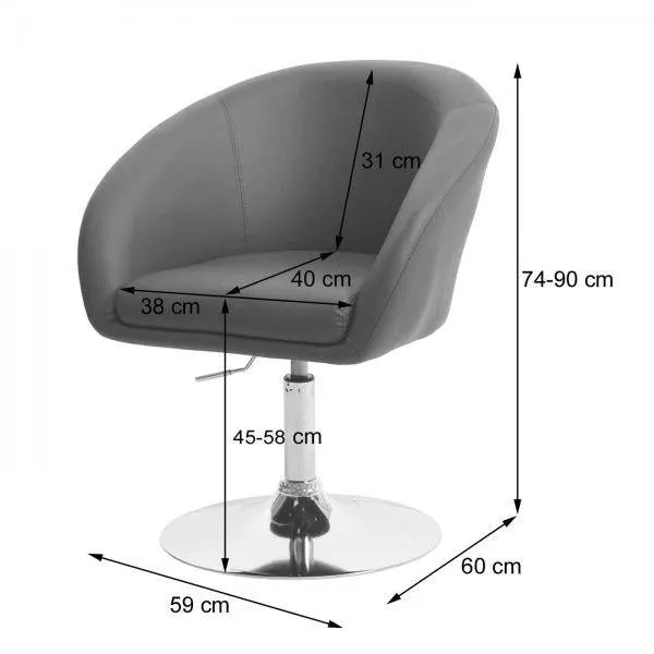 Sedia da pranzo HWC-F19, sedia da cucina sedia girevole sedia da salotto, girevole altezza regolabile ~ similpelle bianca
