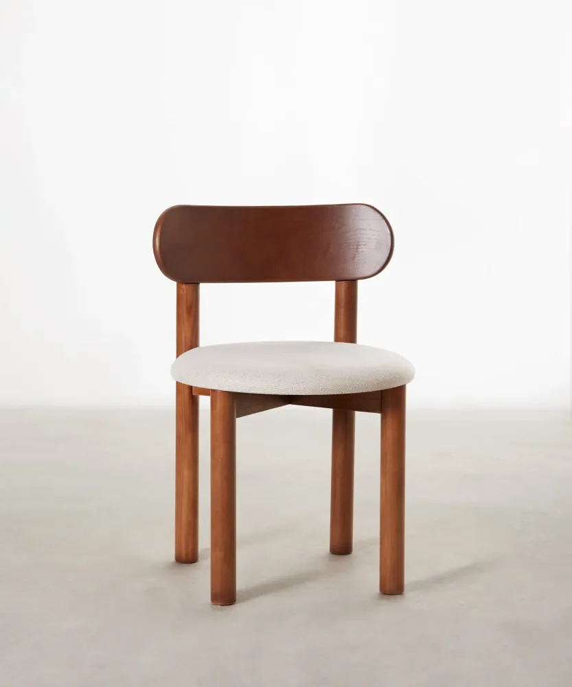 Sedia da pranzo imbottita legno Bianca