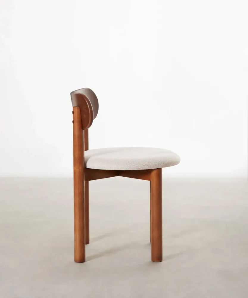 Sedia da pranzo imbottita legno Bianca