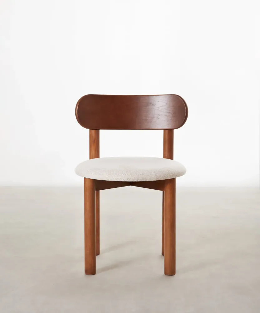 Sedia da pranzo imbottita legno Bianca