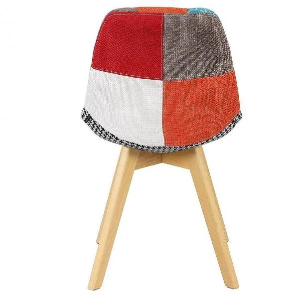 Sedia da pranzo legno con rivestimento lino modello Lisa multicolore