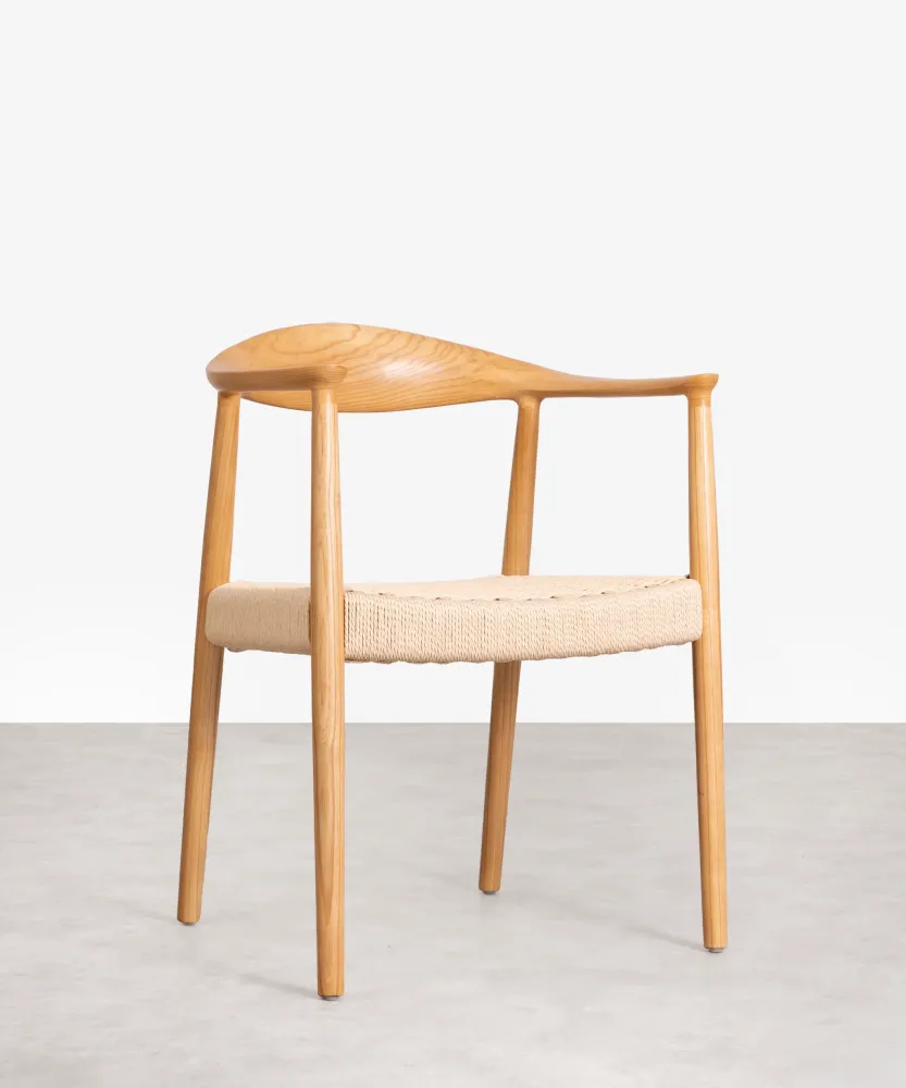 Sedia da pranzo legno e corda intrecciata Dorotea