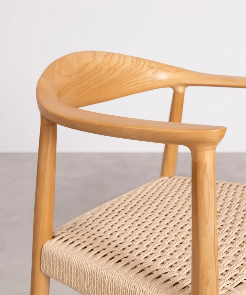 Sedia da pranzo legno e corda intrecciata Dorotea