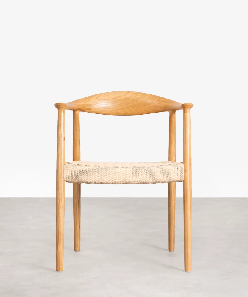 Sedia da pranzo legno e corda intrecciata Dorotea