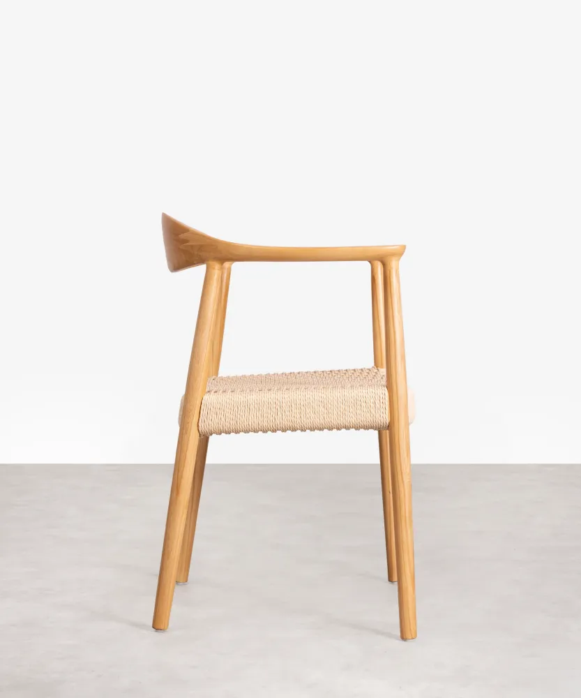 Sedia da pranzo legno e corda intrecciata Dorotea