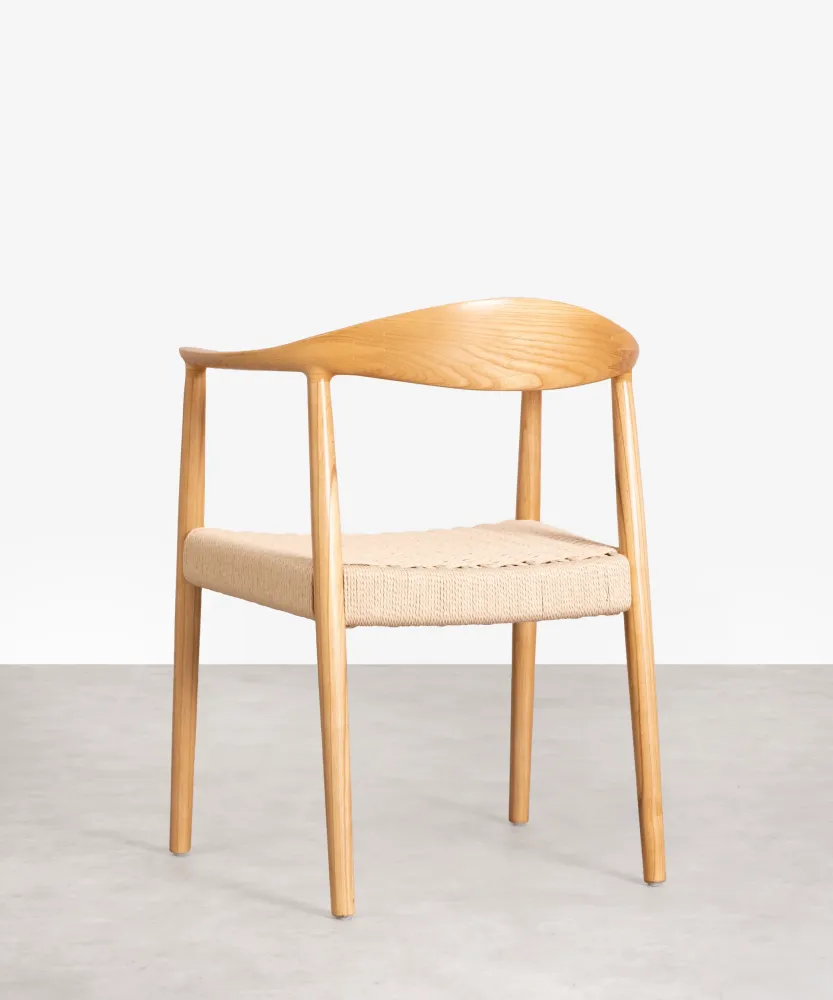 Sedia da pranzo legno e corda intrecciata Dorotea