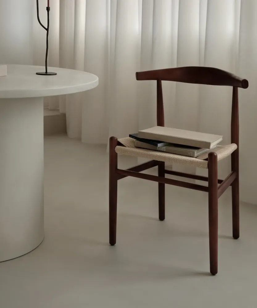 Sedia da pranzo legno e corda intrecciata Hela
