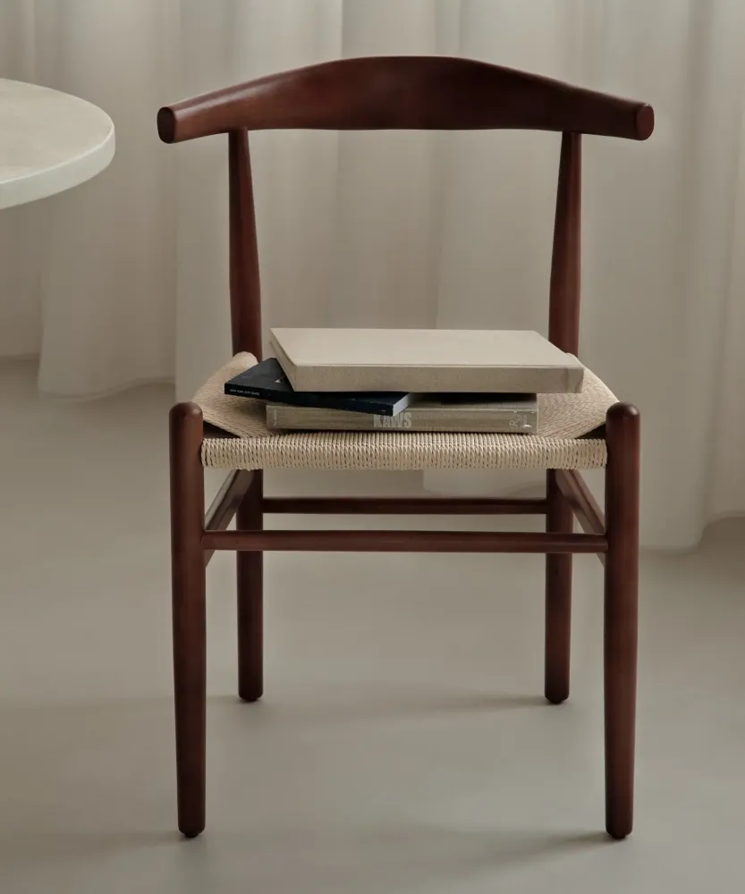 Sedia da pranzo legno e corda intrecciata Hela