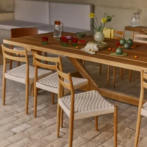 Sedia da pranzo legno e corda intrecciata Nona